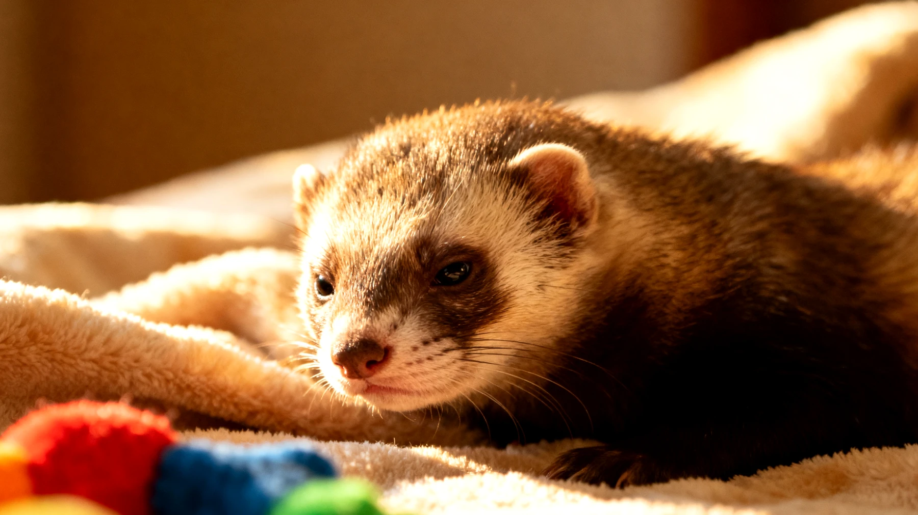 Frettchen zeigen nach der Kastration häufig Verhaltensänderungen wie verringerten Spieltrieb, Lethargie oder Desinteresse an gewohnten Spielzeugen und Beschäftigungsaktivitäten, was auf hormonelle Umstellungen und postoperativen Stress zurückzuführen ist"